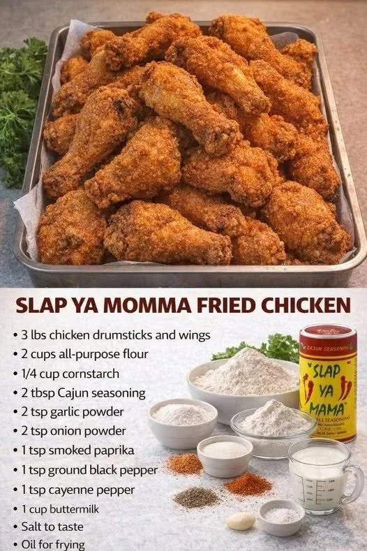Crispy Slap Your Mama fried chicken served with sides