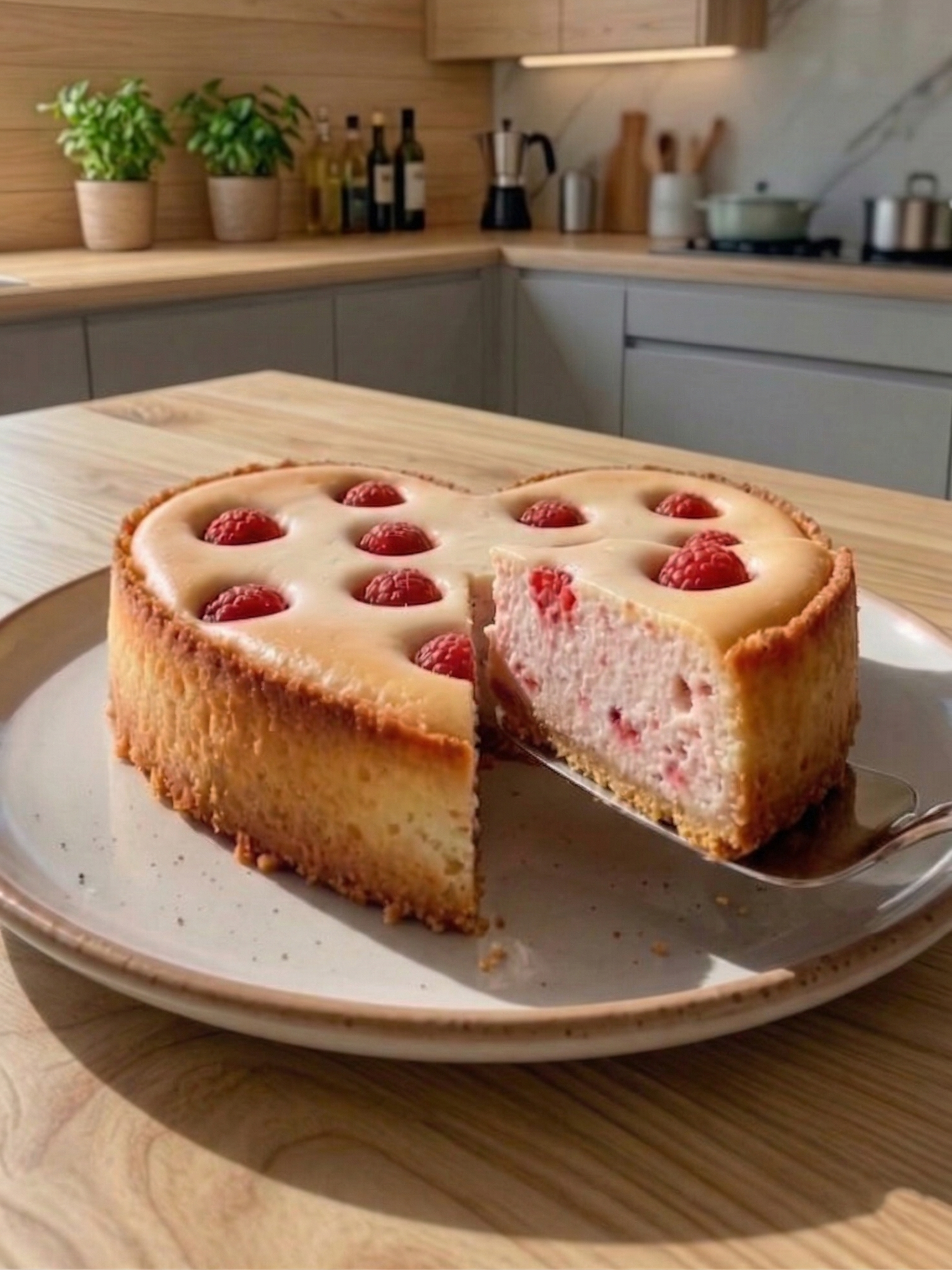 Raspberry Yogurt Cheesecake (Healthy & Protein-Rich)
