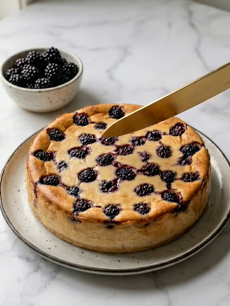 Blackberry Yogurt Cheesecake (Healthy & Protein-Rich)