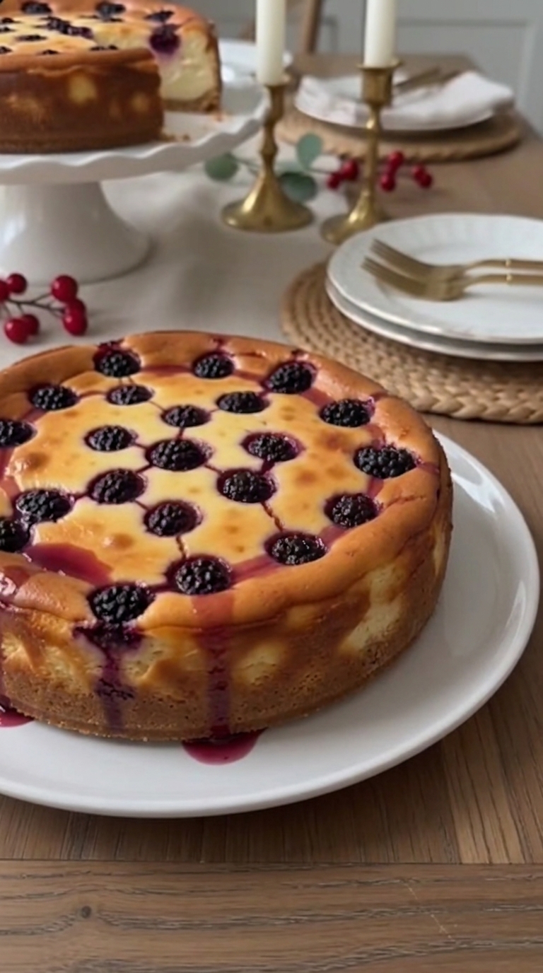 Blackberry Protein Cheesecake