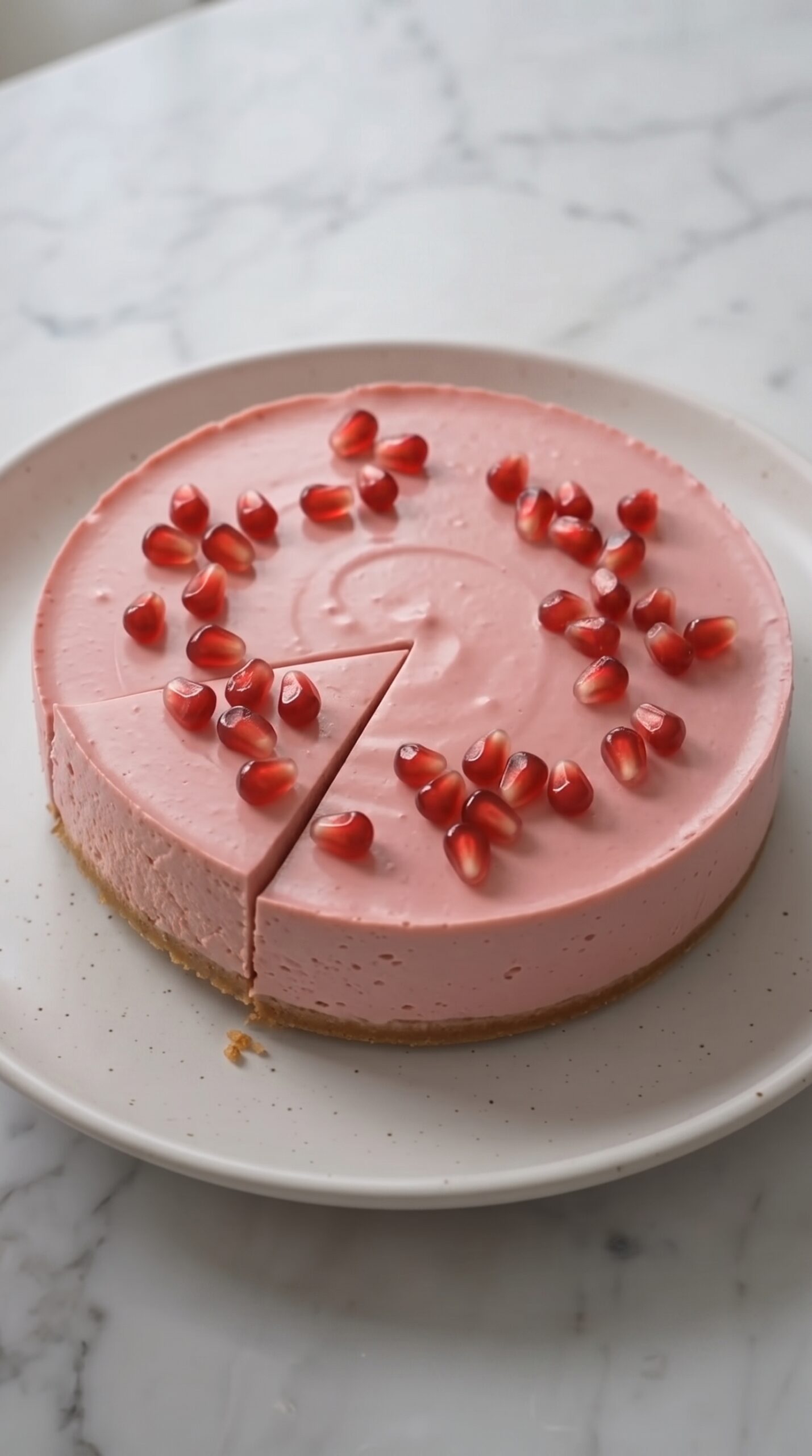 3-Ingredient Pomegranate Cheesecake