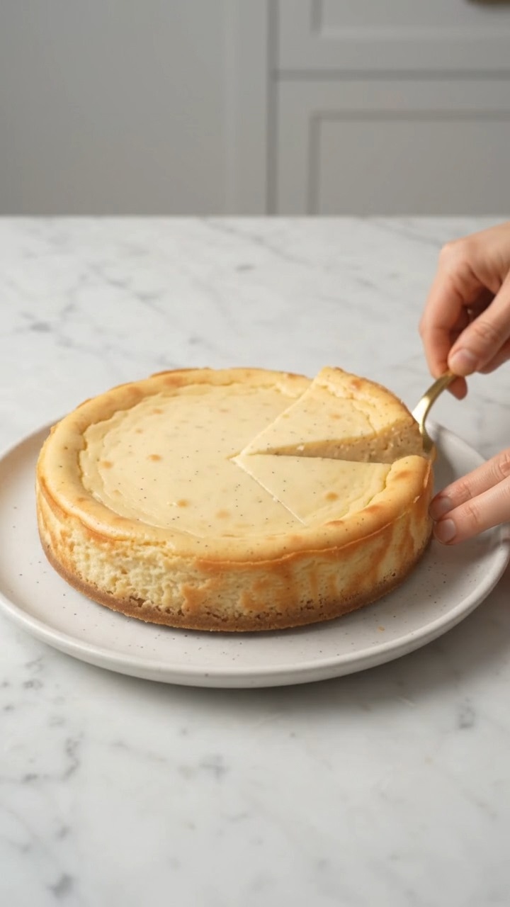 3-Ingredient Baked Vanilla Bean Cheesecake