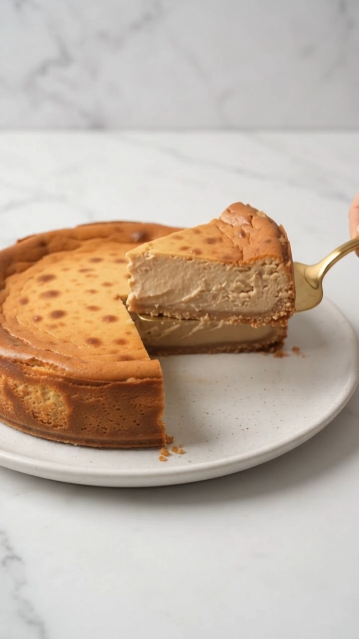 3-Ingredient Baked Hazelnut Cheesecake